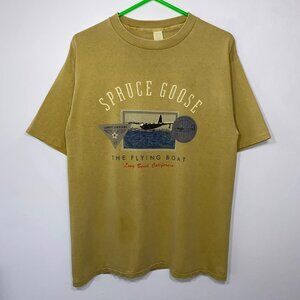 Vintage Single Stitch 80s 90s Airplane Spruce Goose Flying Boat California Large